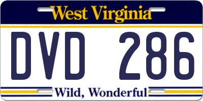 WV license plate DVD286