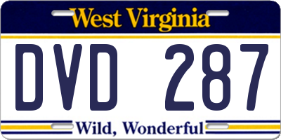 WV license plate DVD287