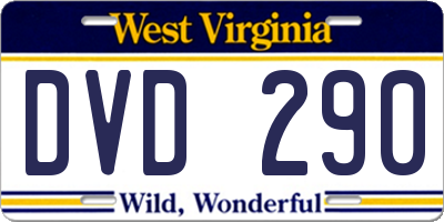 WV license plate DVD290