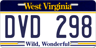 WV license plate DVD298