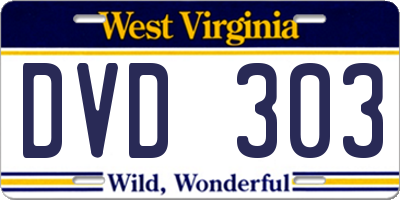 WV license plate DVD303
