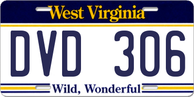 WV license plate DVD306