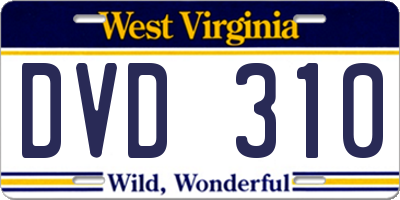 WV license plate DVD310