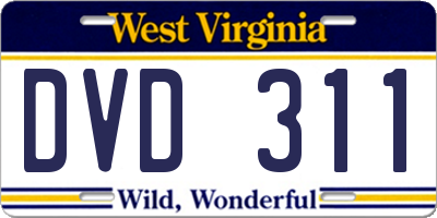 WV license plate DVD311