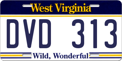 WV license plate DVD313