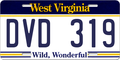 WV license plate DVD319