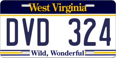 WV license plate DVD324