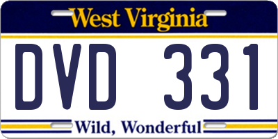 WV license plate DVD331