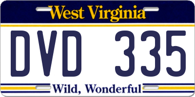 WV license plate DVD335