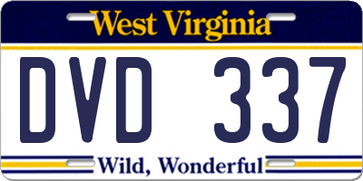 WV license plate DVD337