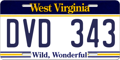 WV license plate DVD343