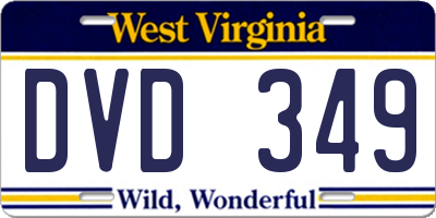 WV license plate DVD349