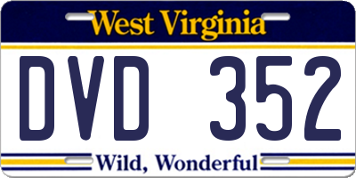WV license plate DVD352
