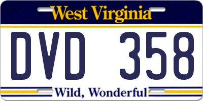 WV license plate DVD358