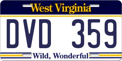 WV license plate DVD359