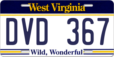 WV license plate DVD367