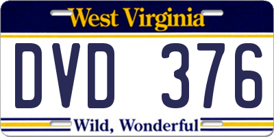 WV license plate DVD376