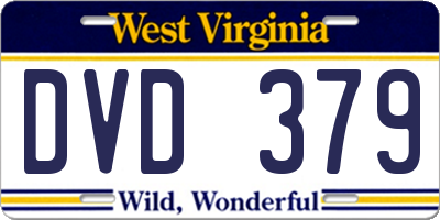 WV license plate DVD379