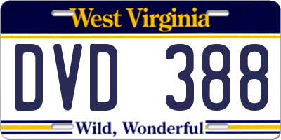 WV license plate DVD388