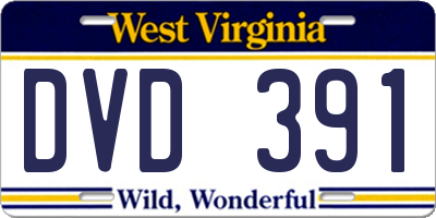 WV license plate DVD391