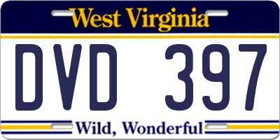 WV license plate DVD397