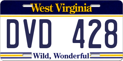 WV license plate DVD428