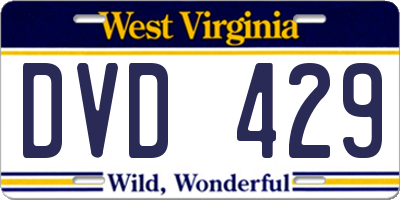 WV license plate DVD429