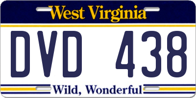 WV license plate DVD438