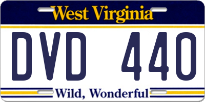 WV license plate DVD440