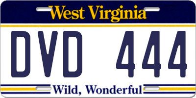 WV license plate DVD444