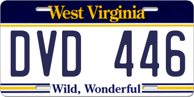 WV license plate DVD446