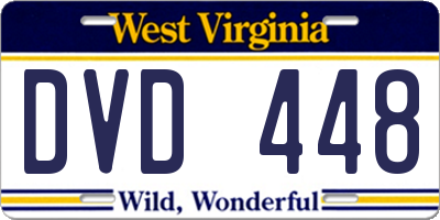 WV license plate DVD448