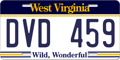 WV license plate DVD459