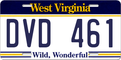 WV license plate DVD461