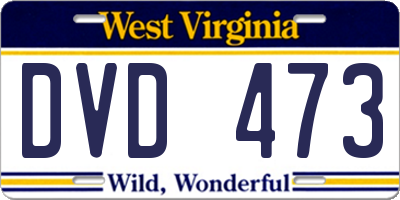 WV license plate DVD473