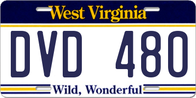 WV license plate DVD480