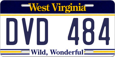 WV license plate DVD484