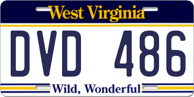 WV license plate DVD486