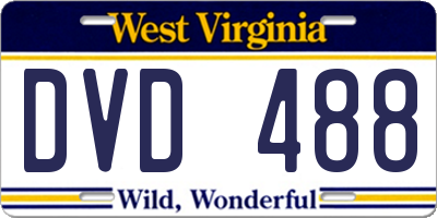 WV license plate DVD488
