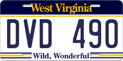 WV license plate DVD490