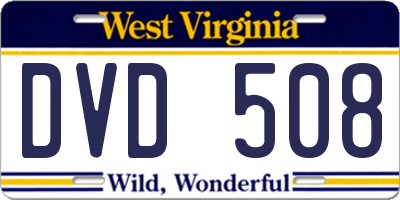 WV license plate DVD508