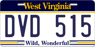 WV license plate DVD515