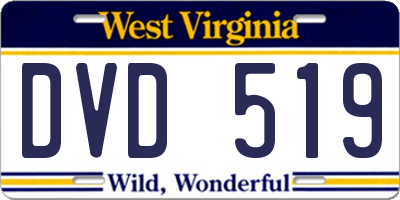 WV license plate DVD519