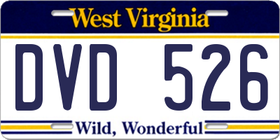 WV license plate DVD526