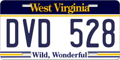 WV license plate DVD528