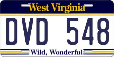 WV license plate DVD548
