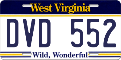 WV license plate DVD552