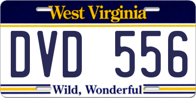 WV license plate DVD556