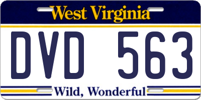 WV license plate DVD563