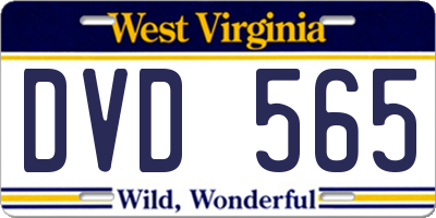 WV license plate DVD565
